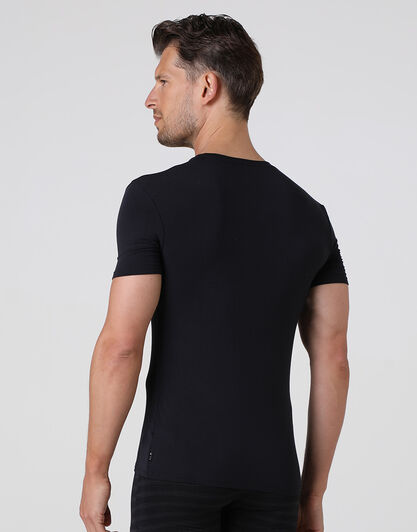 T-shirt uomo con scollo a v in micromodal, nera, , LOVABLE